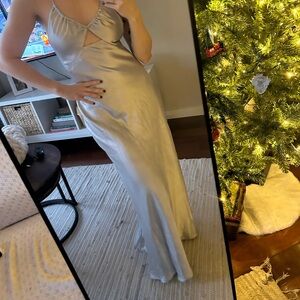 Dynamite RSVP Maxi Cut Out Satin Dress